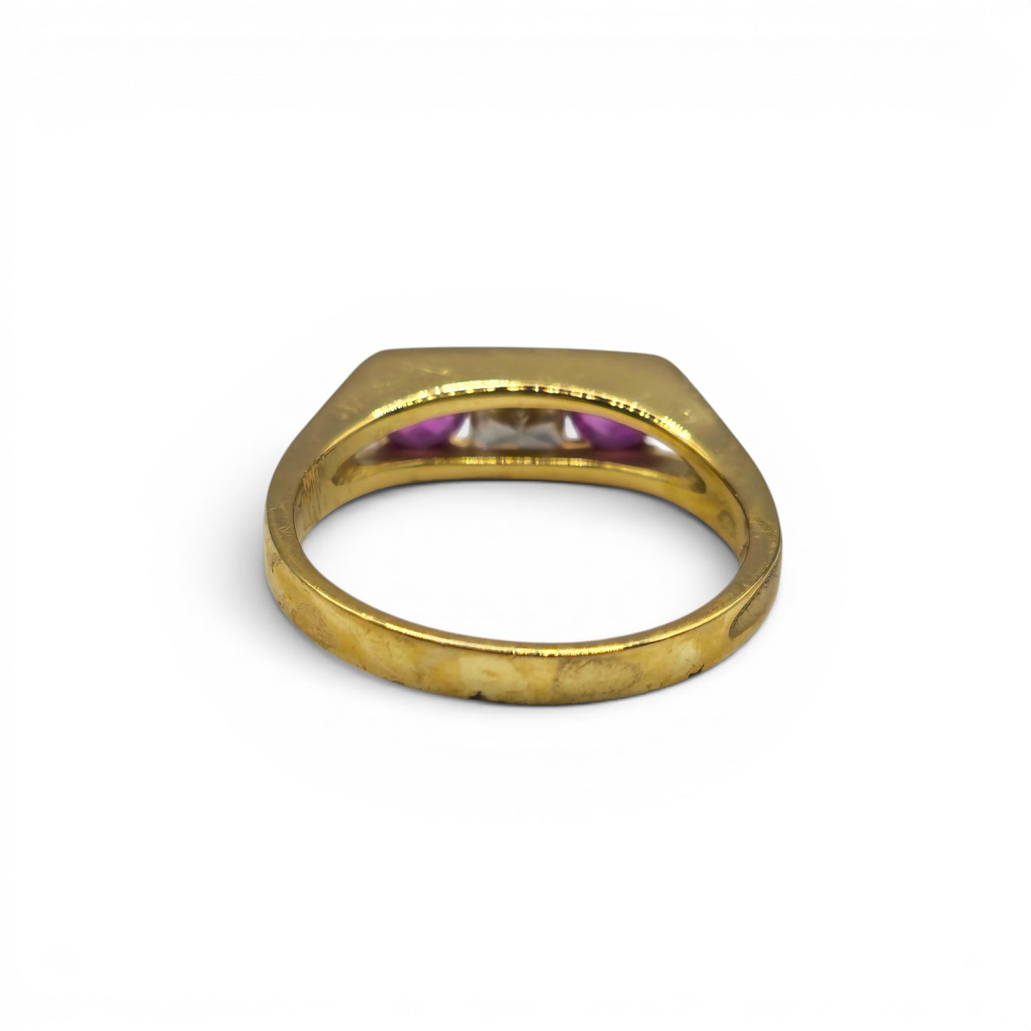 18ct yellow gold ruby and diamond ring Sh26387b