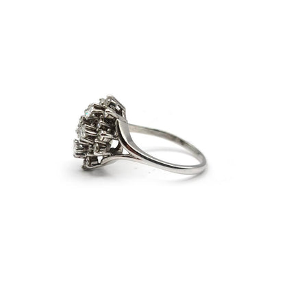14ct white gold 1.12 carat diamond cluster ring