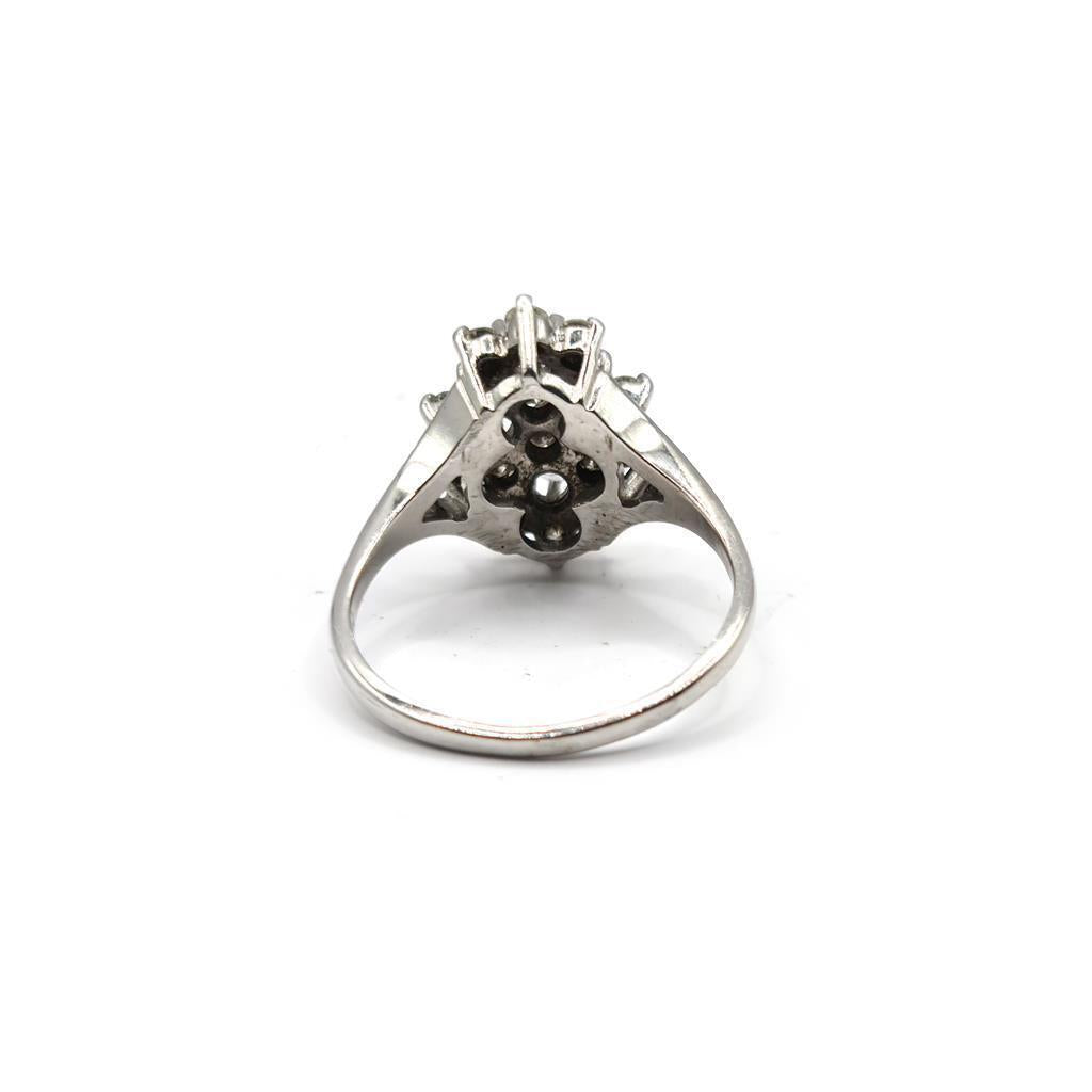 14ct white gold 1.12 carat diamond cluster ring