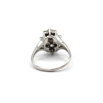 14ct white gold 1.12 carat diamond cluster ring