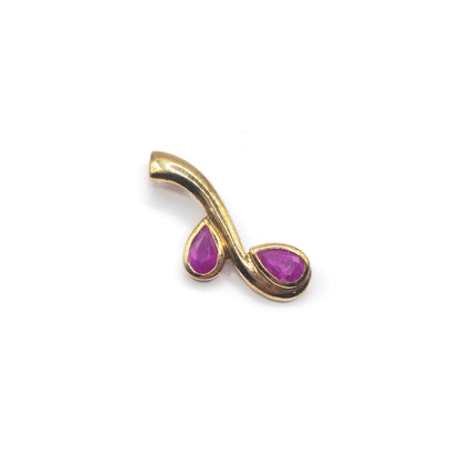 9ct yellow gold ruby pendant 1.2g (sh22965l)