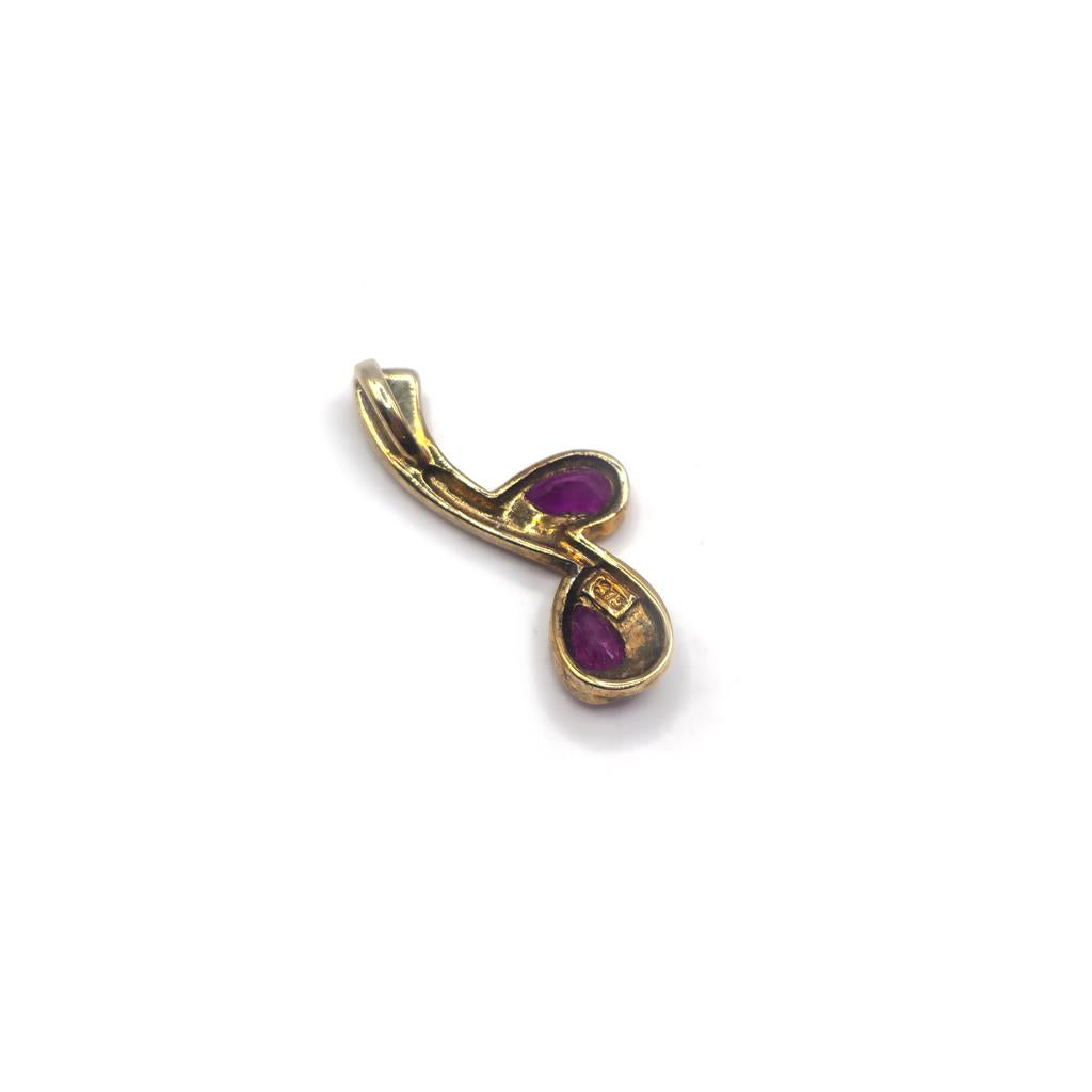 9ct yellow gold ruby pendant 1.2g (sh22965l)