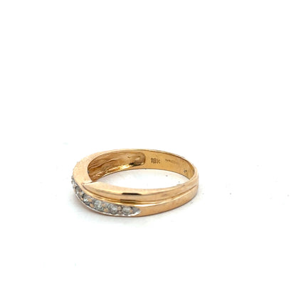 18ct yellow gold diamond ring size N (Sh23370l)