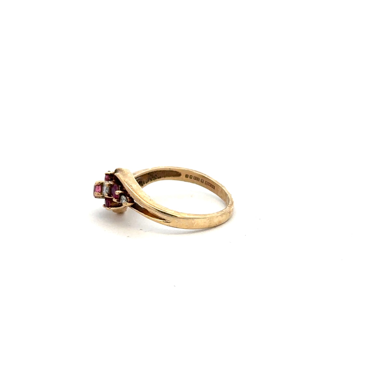 9ctd yellow gold diamond ring size M1/2 (SH23572l)