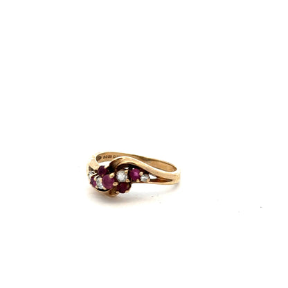 9ctd yellow gold diamond ring size M1/2 (SH23572l)