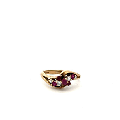 9ctd yellow gold diamond ring size M1/2 (SH23572l)