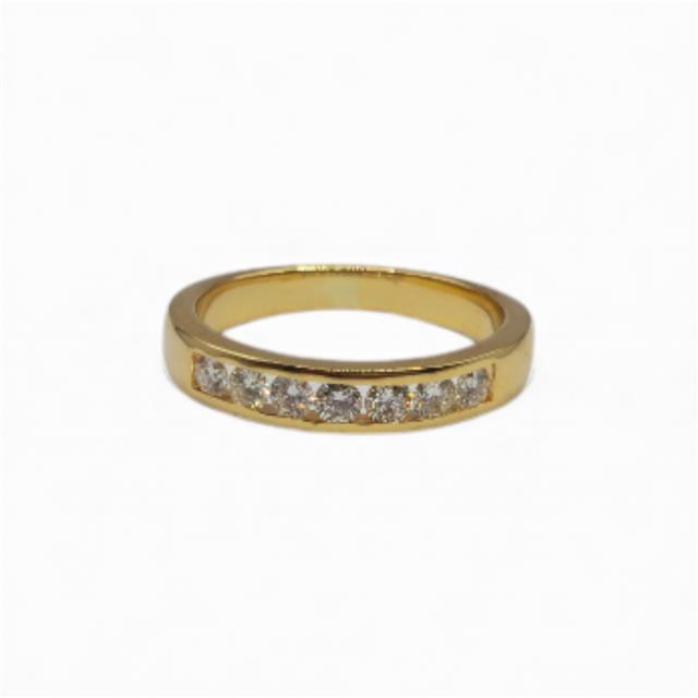 18ct yellow gold half eternity diamond ring  sh24049l