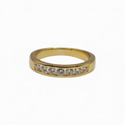 18ct yellow gold half eternity diamond ring  sh24049l