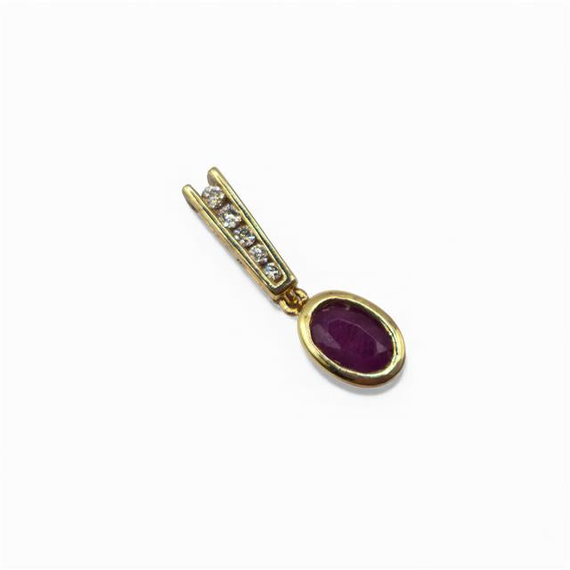 9ct yellow gold ruby and diamond pendant  sh25058b