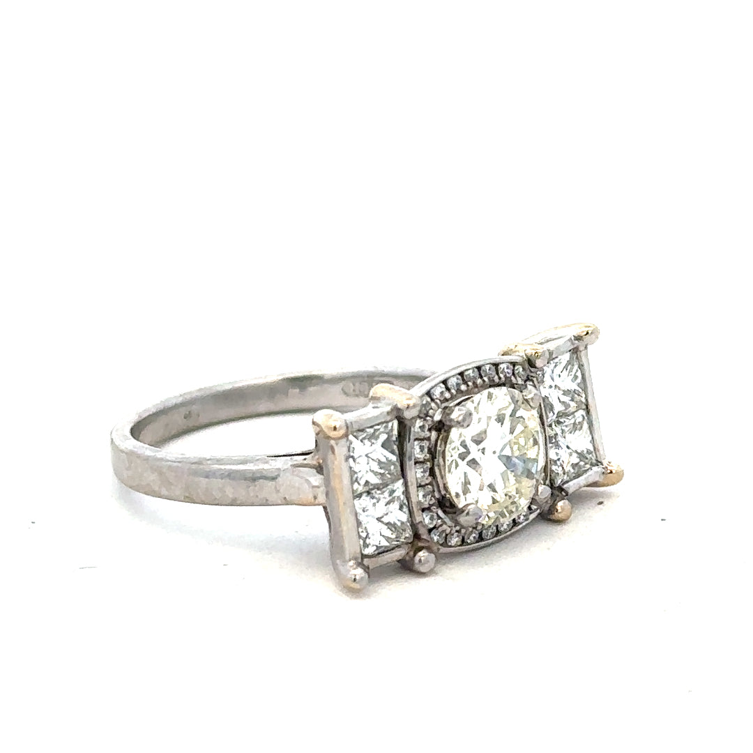 18ct white gold, 1.35 carat diamond ring (bb1315l)