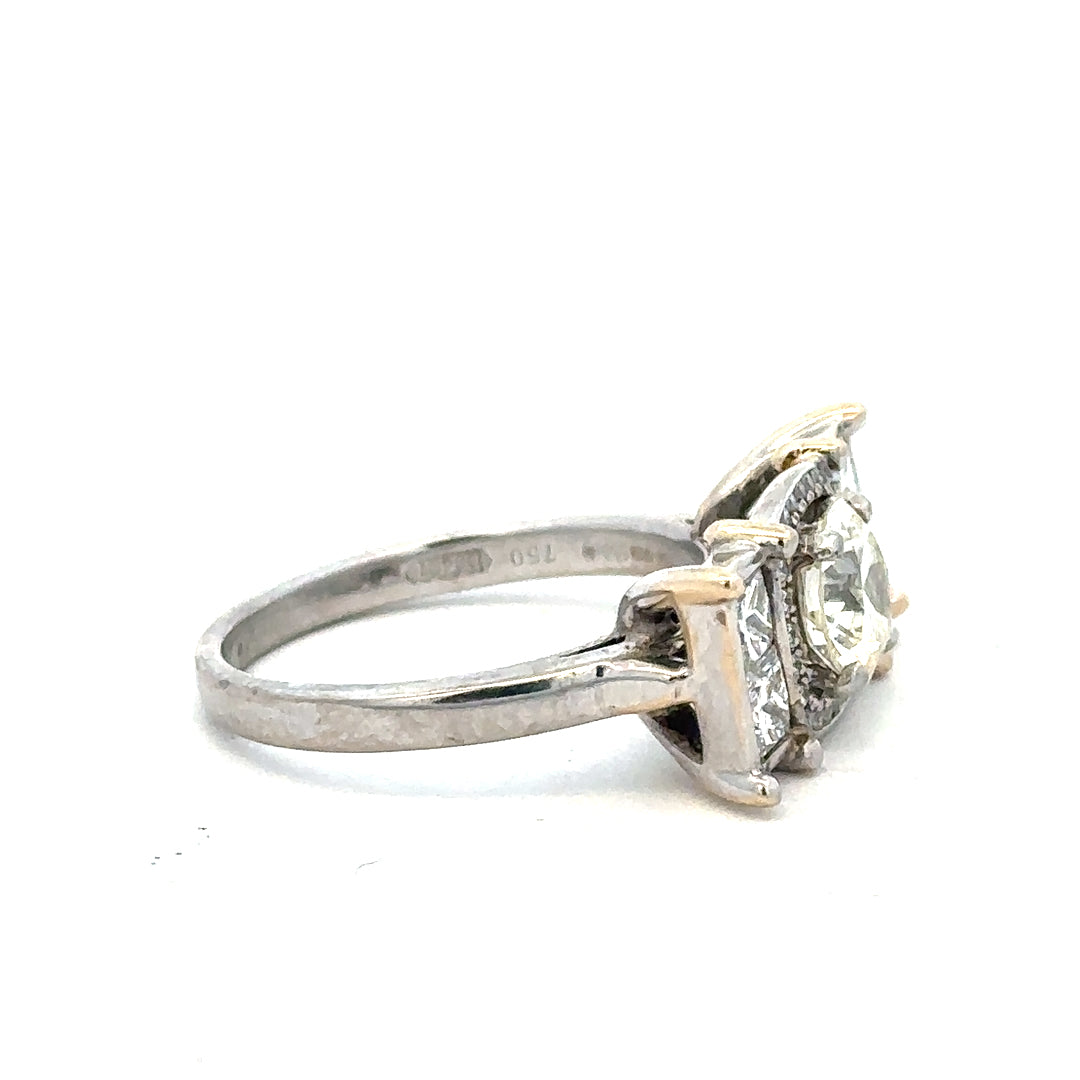 18ct white gold, 1.35 carat diamond ring (bb1315l)
