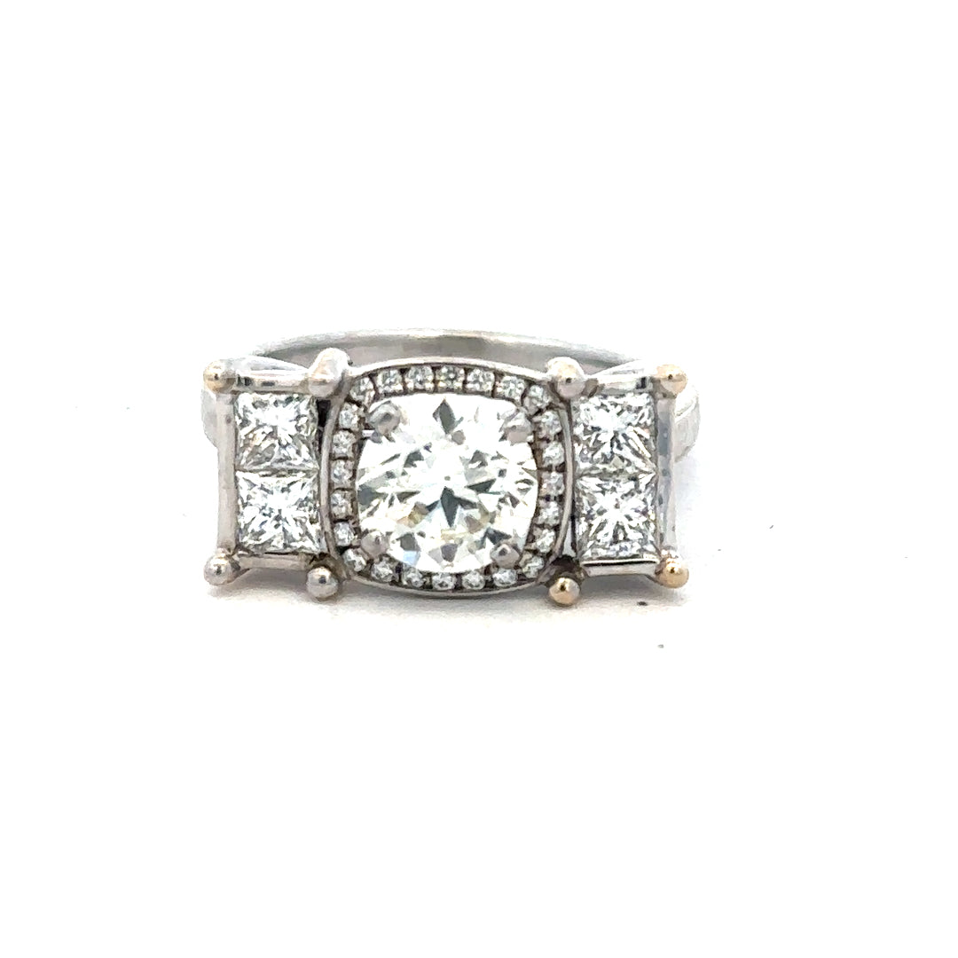 18ct white gold, 1.35 carat diamond ring (bb1315l)