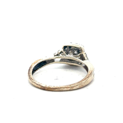 9ct White Gold Diamond Ring Size N 2.3g