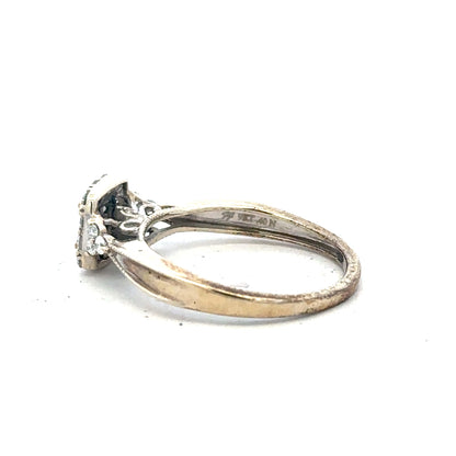 9ct White Gold Diamond Ring Size N 2.3g