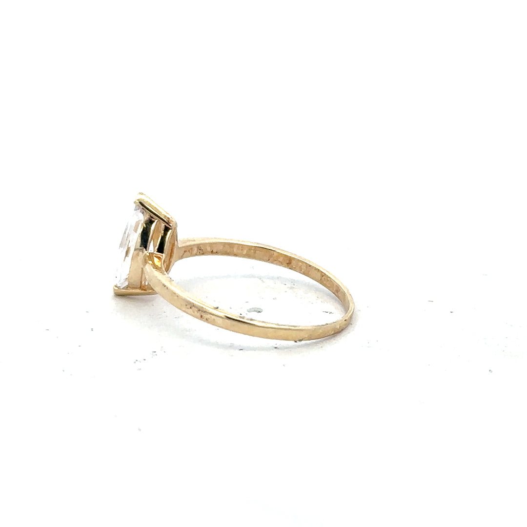 9ct yellow gold ring size P (sh25654b)