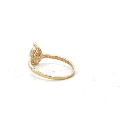 9ct yellow gold ring size P (sh25654b)