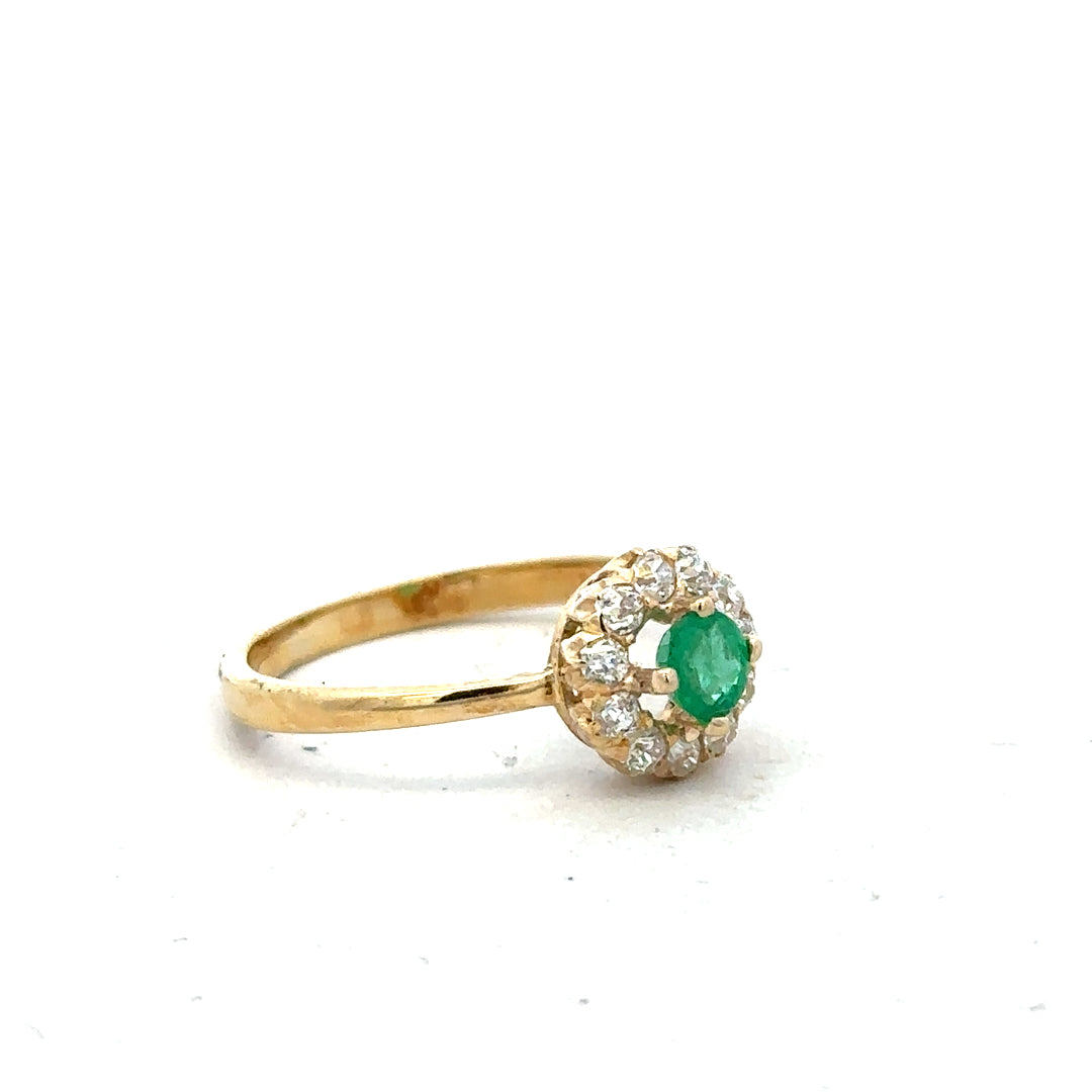 18ct yellow gold diamond ring size P1/2 (sh25756b)