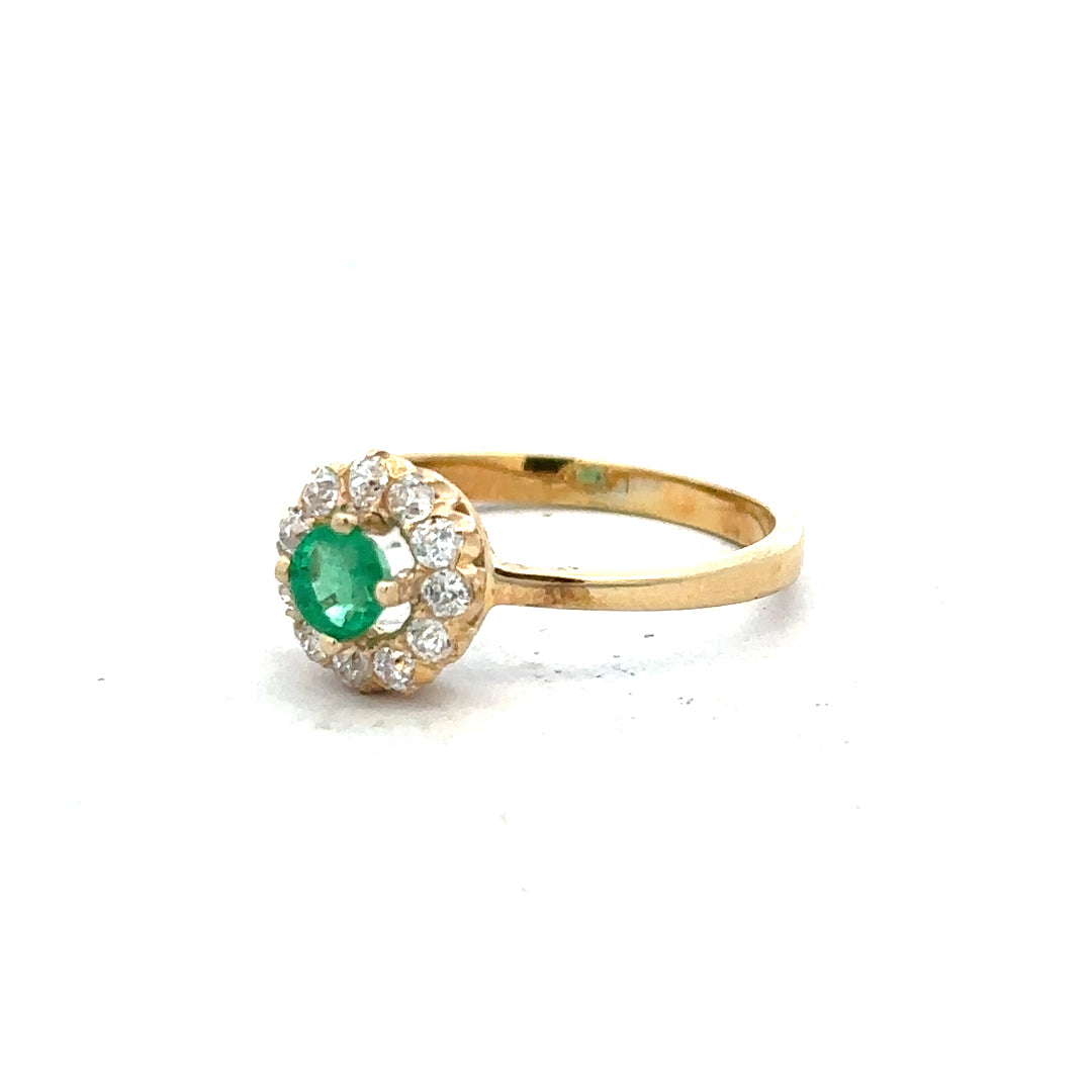 18ct yellow gold diamond ring size P1/2 (sh25756b)