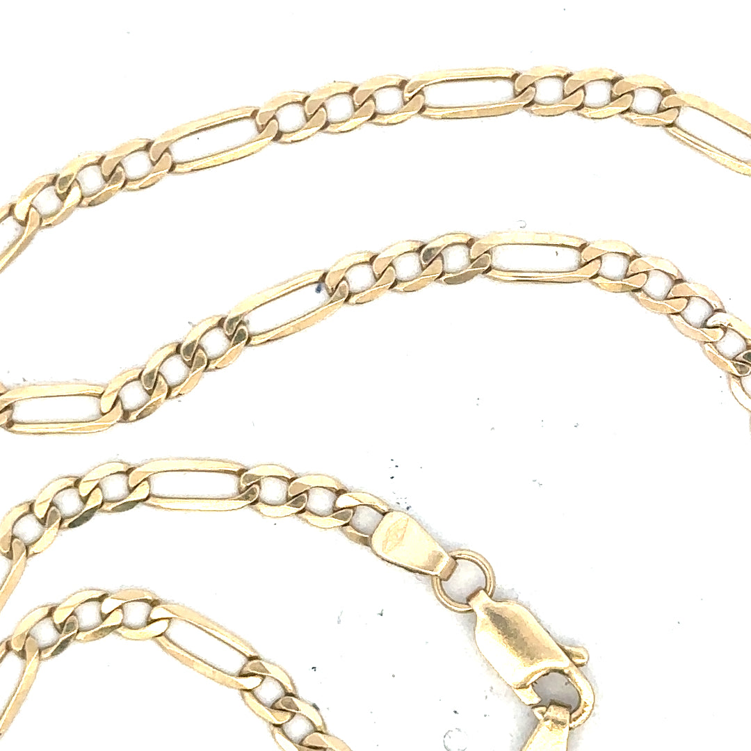 9ct yellow gold figaro chain 5.5g (sh25778b)