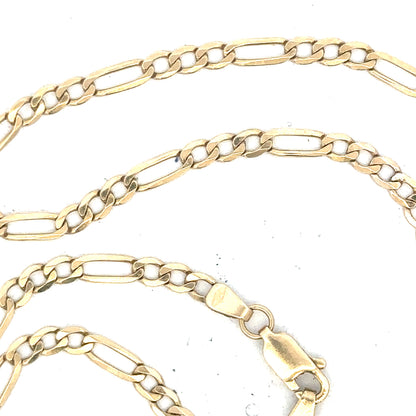 9ct yellow gold figaro chain 5.5g (sh25778b)