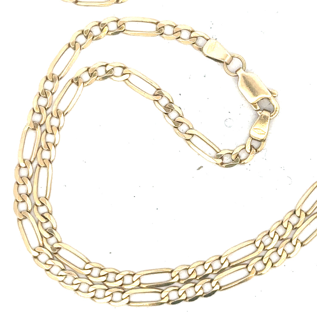 9ct yellow gold figaro chain 5.5g (sh25778b)