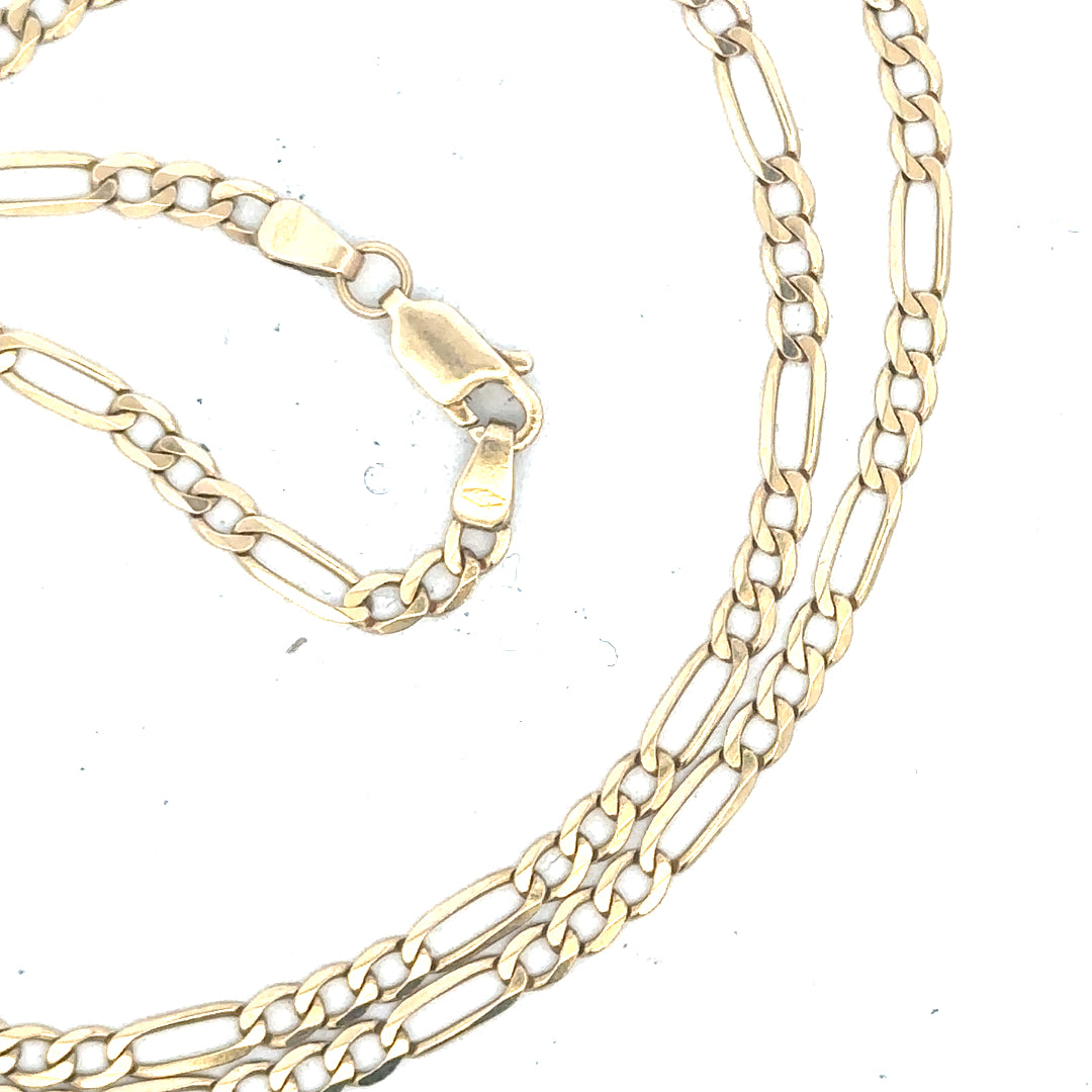 9ct yellow gold figaro chain 5.5g (sh25778b)