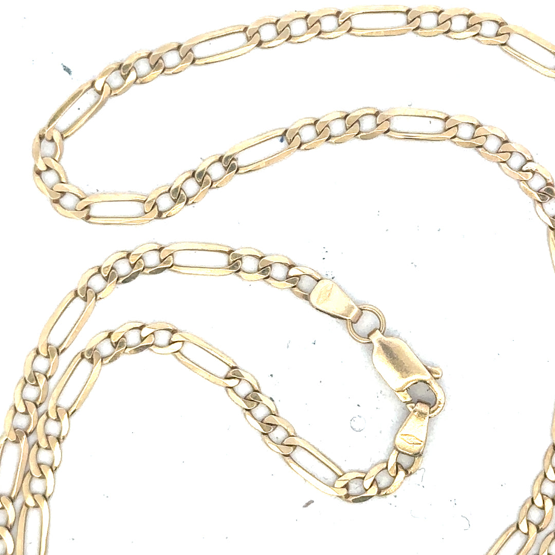 9ct yellow gold figaro chain 5.5g (sh25778b)