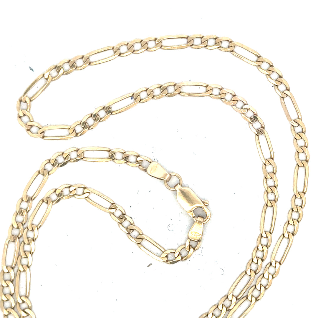 9ct yellow gold figaro chain 5.5g (sh25778b)