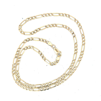 9ct yellow gold figaro chain 5.5g (sh25778b)