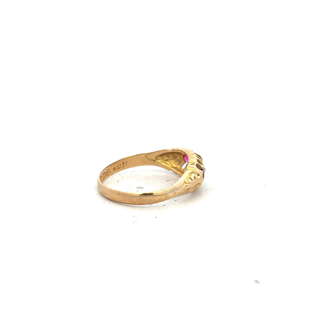 18ct yellow gold diamond ring size O1/2 (sh24559l)