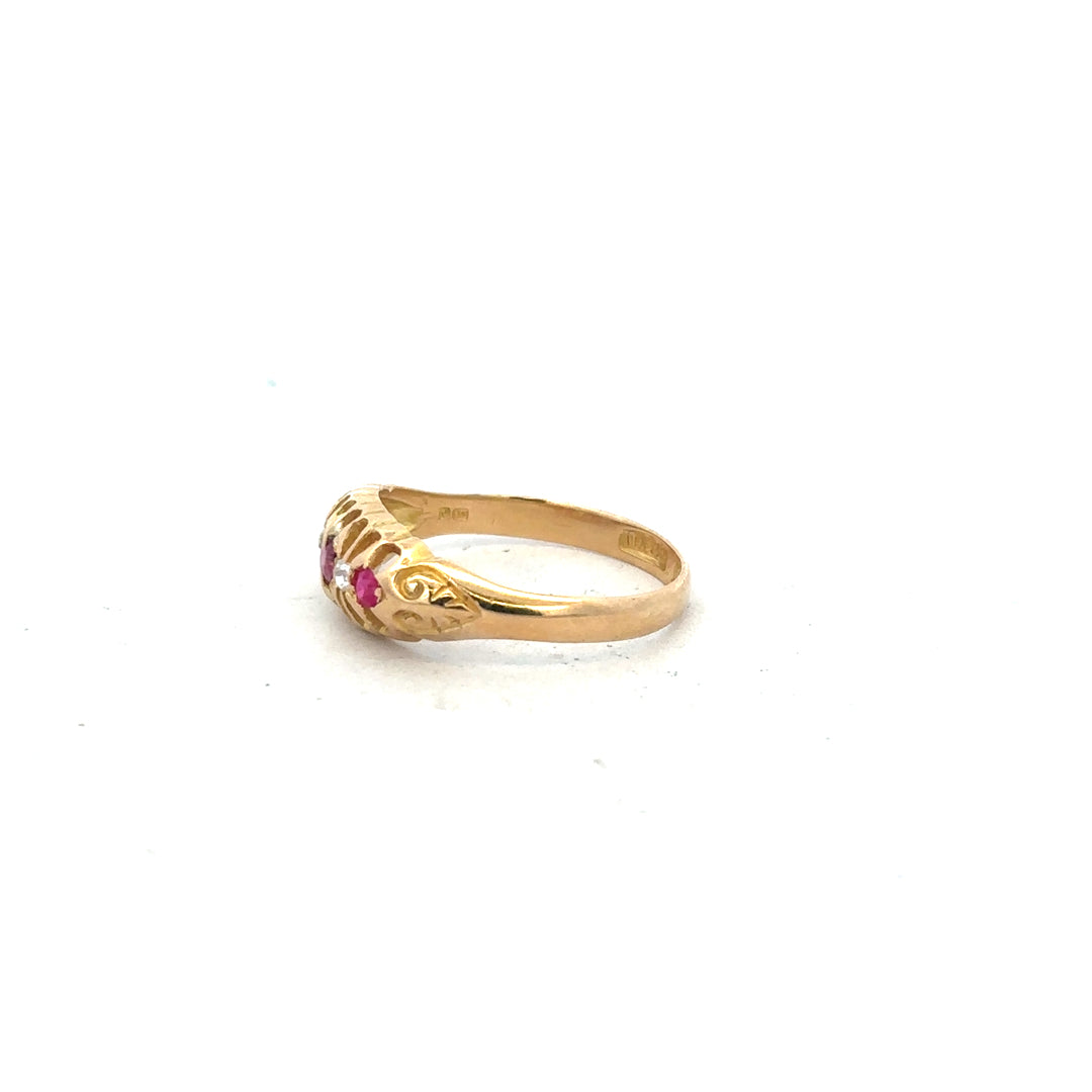18ct yellow gold diamond ring size O1/2 (sh24559l)