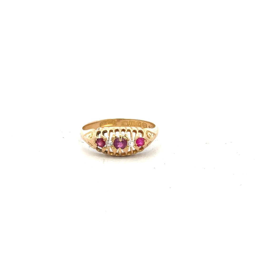 18ct yellow gold diamond ring size O1/2 (sh24559l)