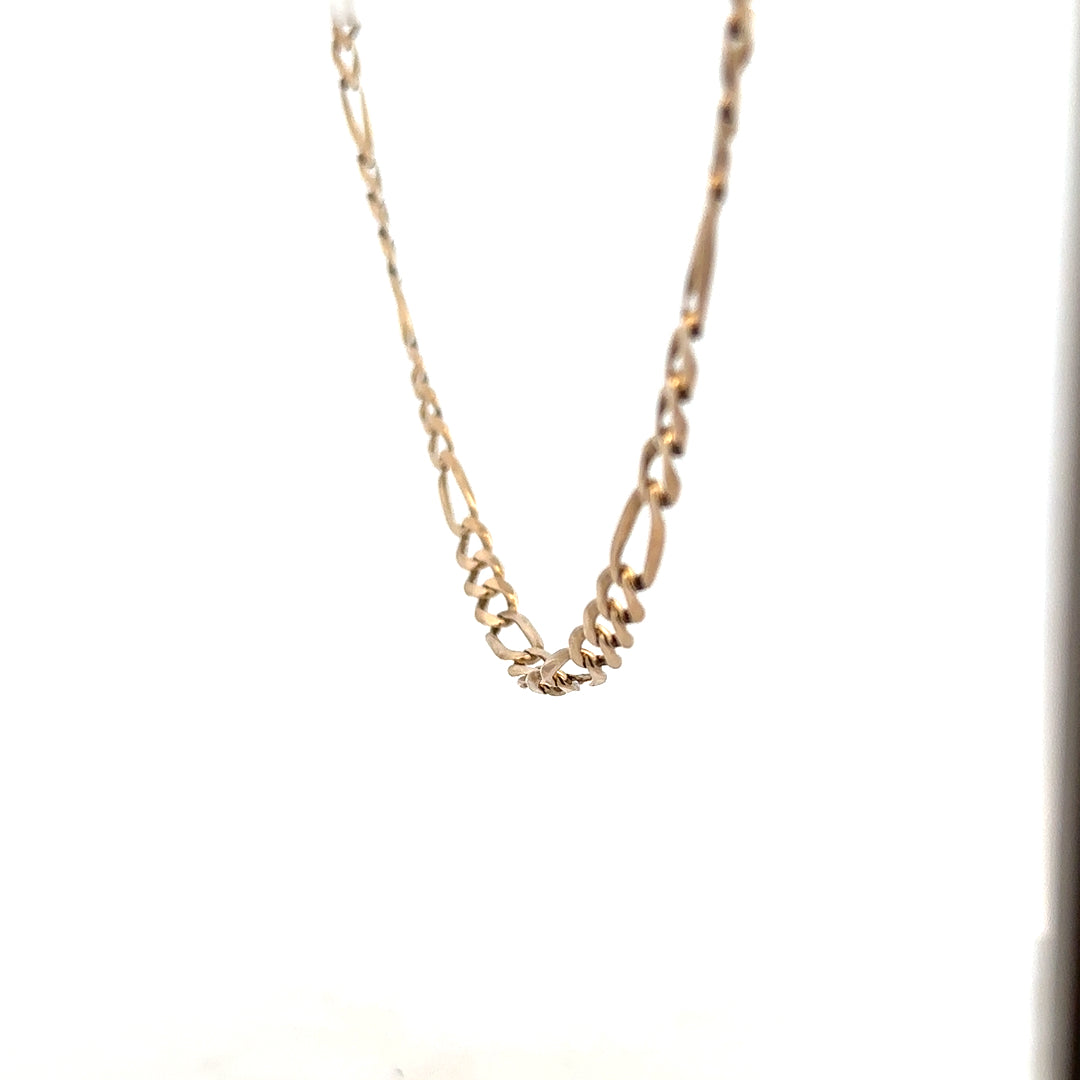 9ct yellow gold figaro chain 25.9g (sh25875b)