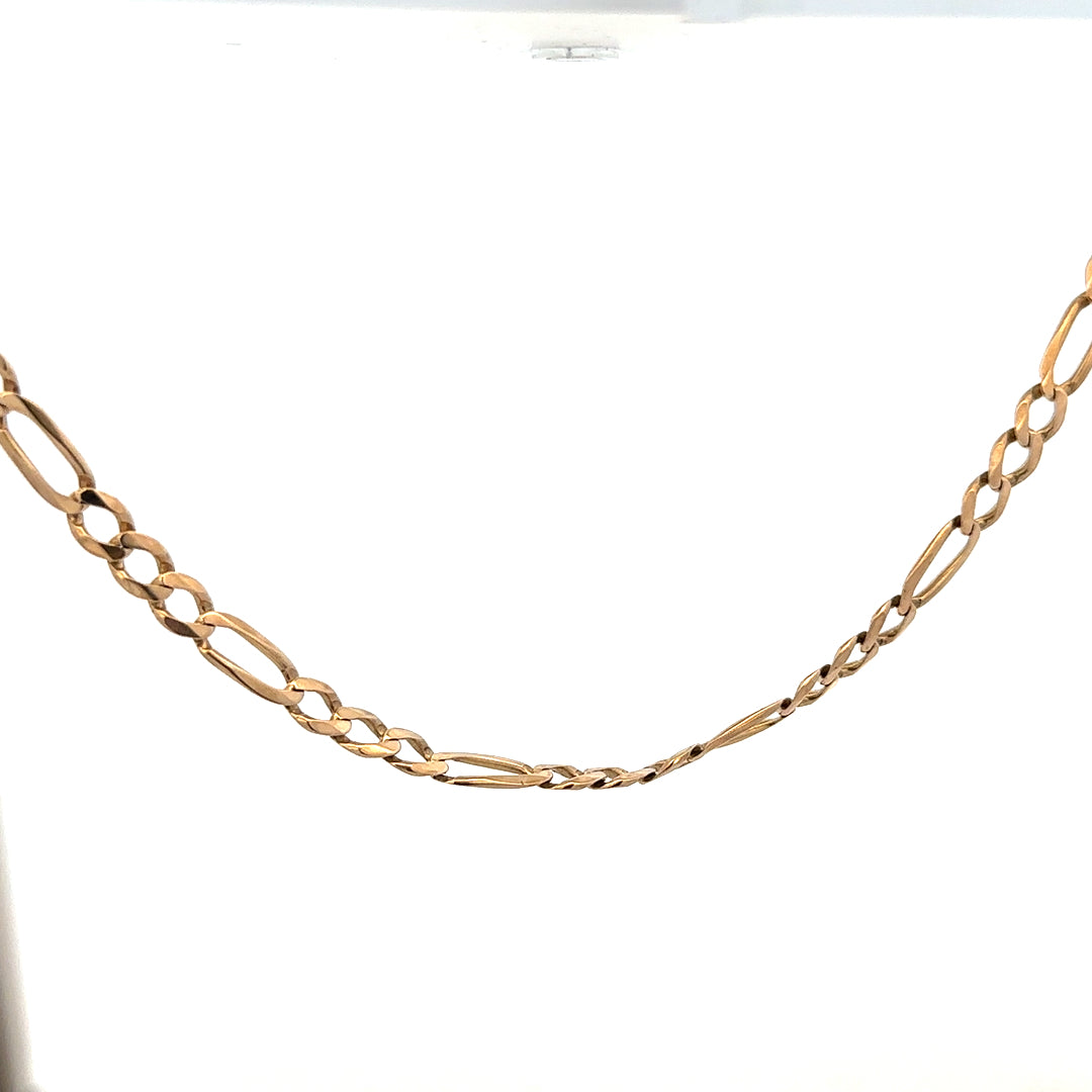 9ct yellow gold figaro chain 25.9g (sh25875b)