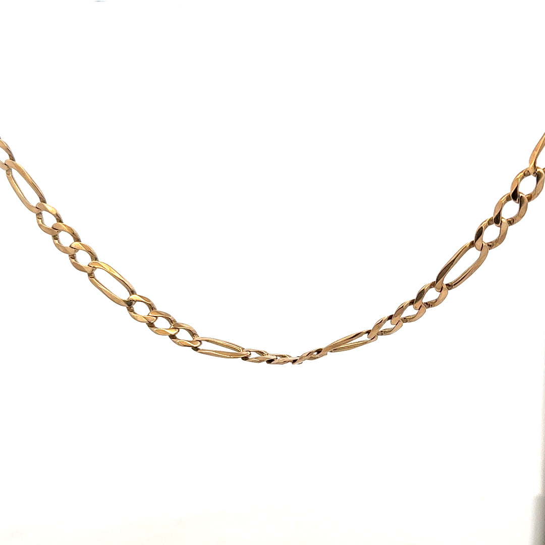 9ct yellow gold figaro chain 25.9g (sh25875b)