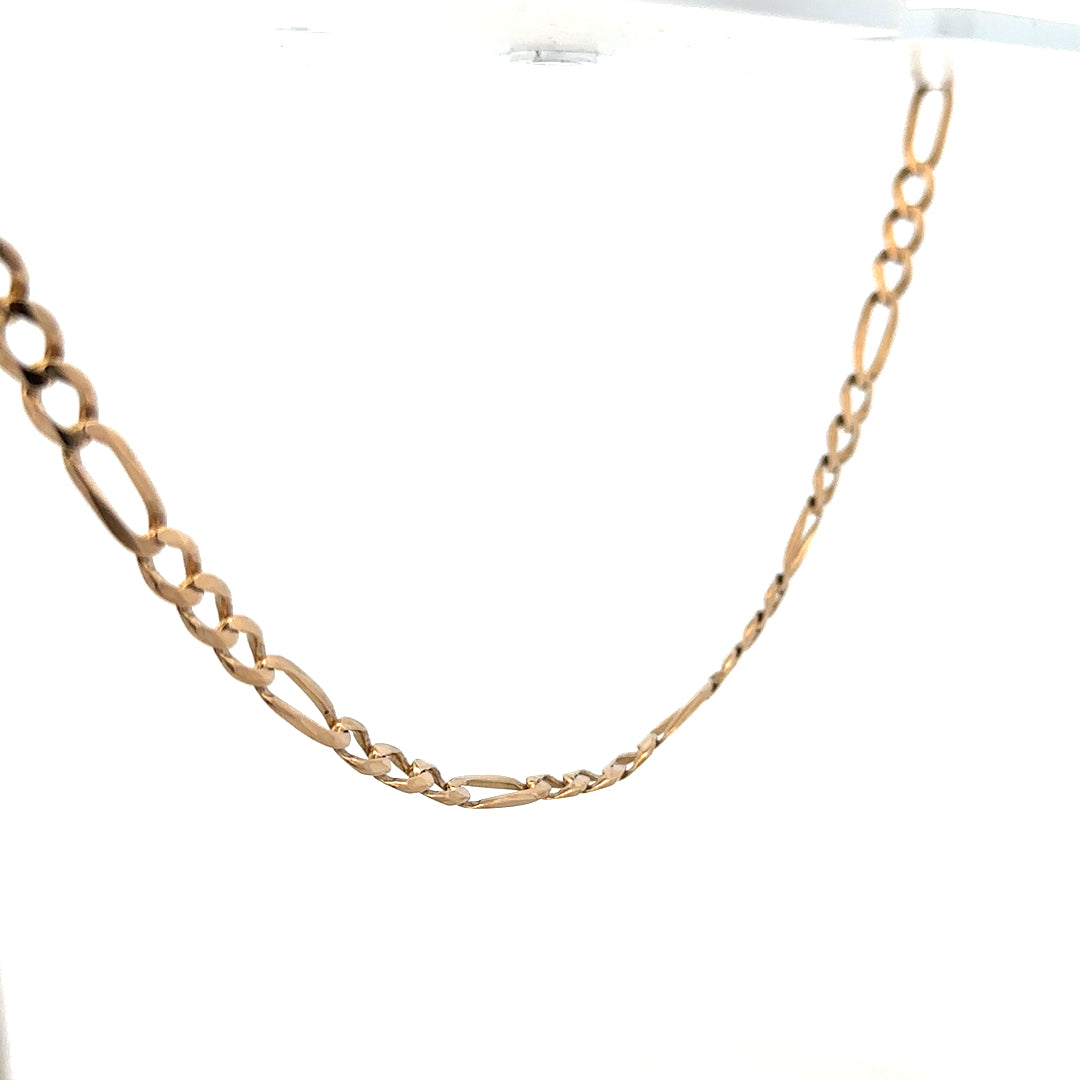9ct yellow gold figaro chain 25.9g (sh25875b)