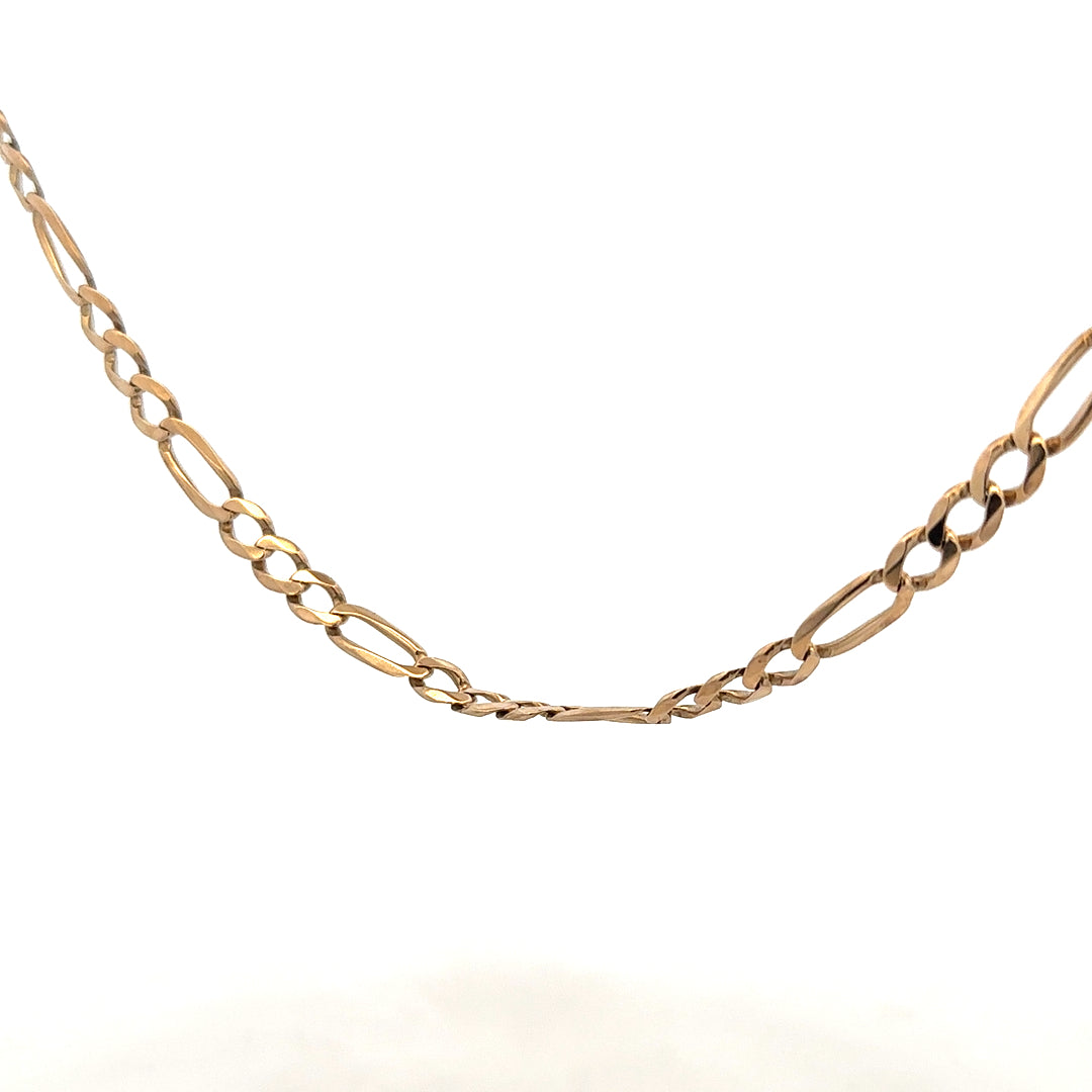9ct yellow gold figaro chain 25.9g (sh25875b)