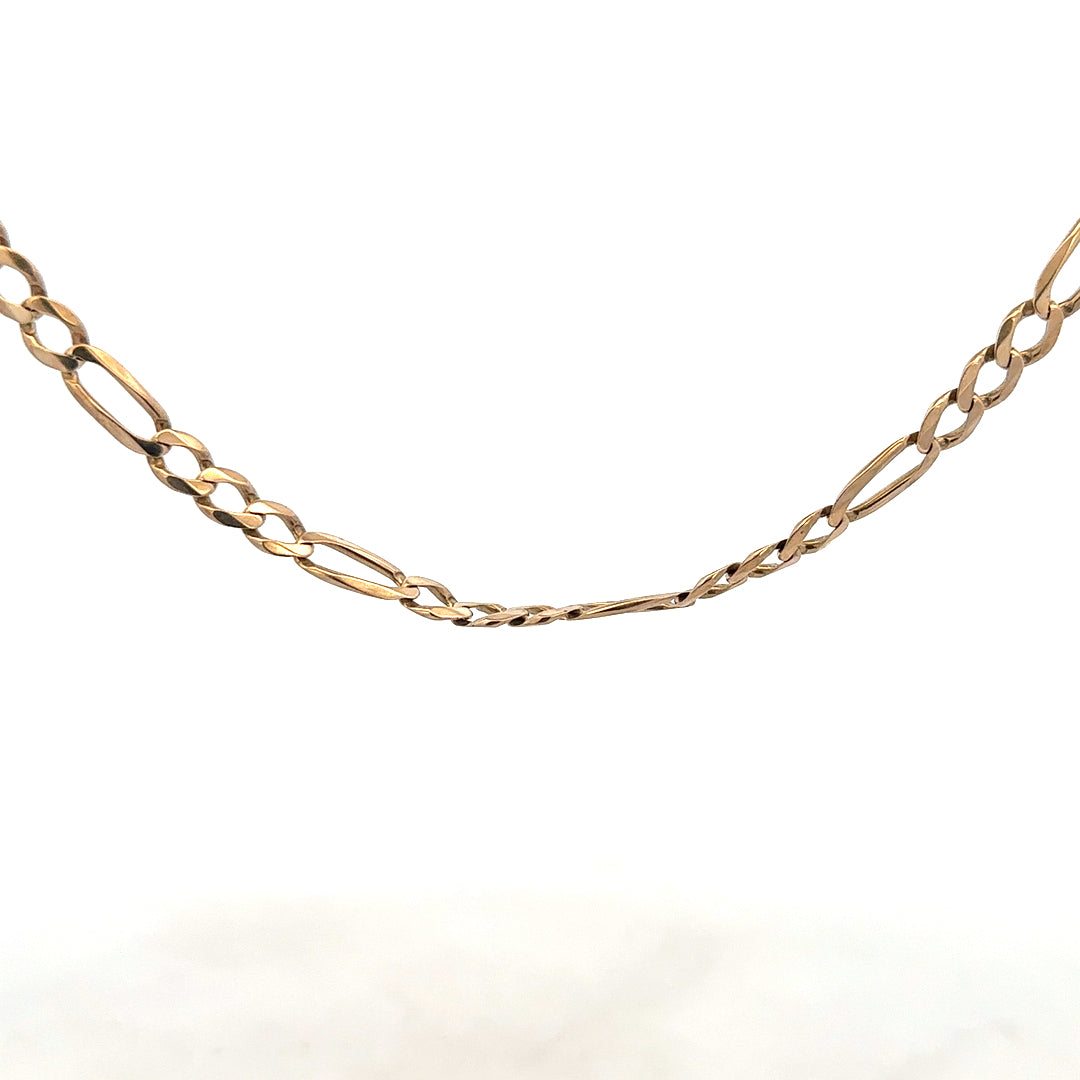 9ct yellow gold figaro chain 25.9g (sh25875b)