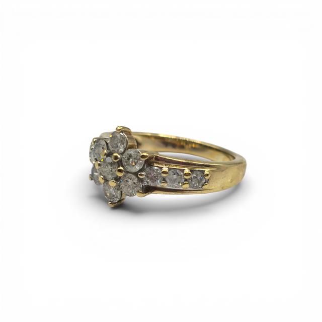 9ct yellow gold diamond cluster ring sh24694l