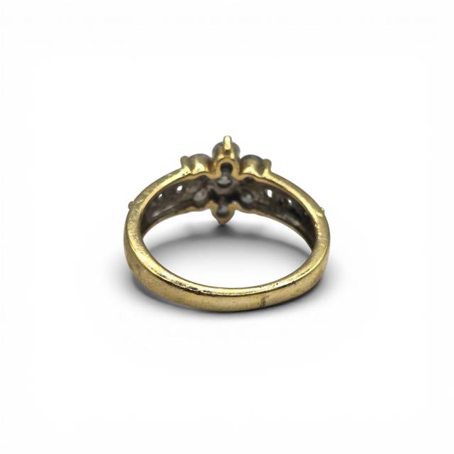 9ct yellow gold diamond cluster ring sh24694l