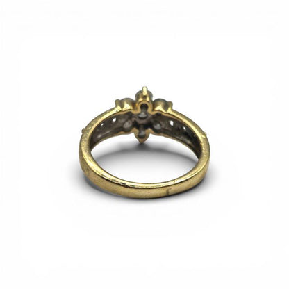 9ct yellow gold diamond cluster ring sh24694l