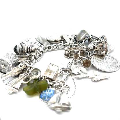 Silver charm bracelet 83.4g (sh24670l)