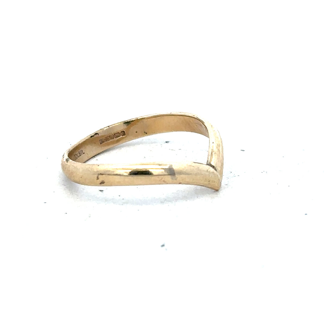 9ct yellow gold ring size M (sh26278b)