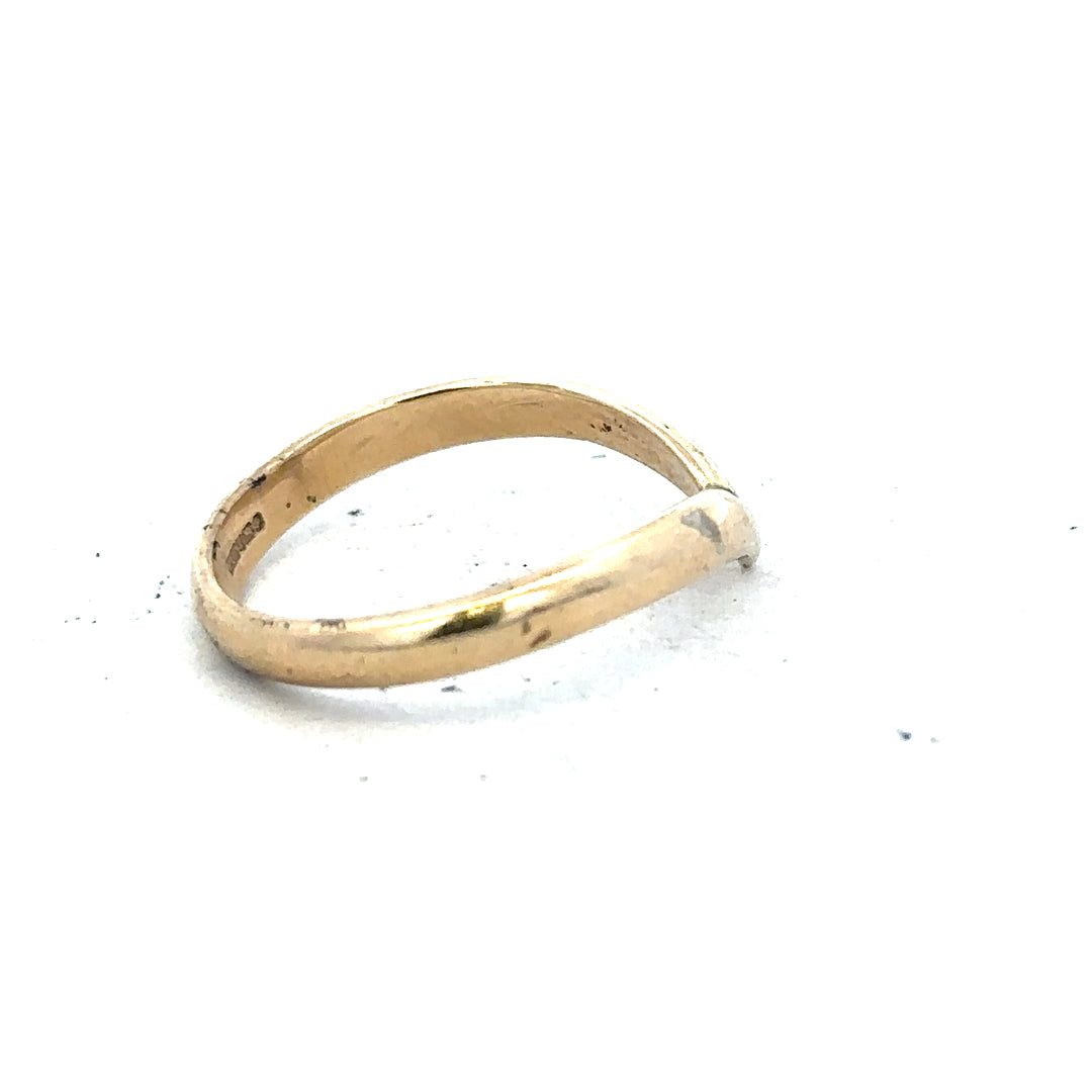 9ct yellow gold ring size M (sh26278b)