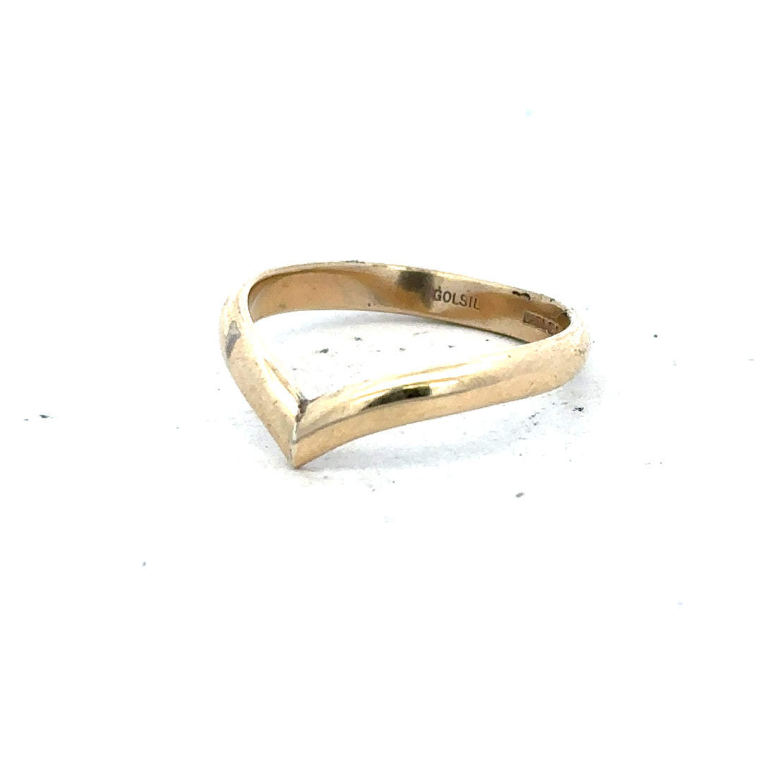 9ct yellow gold ring size M (sh26278b)