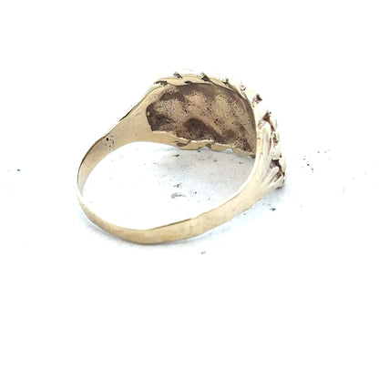 9ct yellow gold keeper ring size P1/2 (bb1889l)