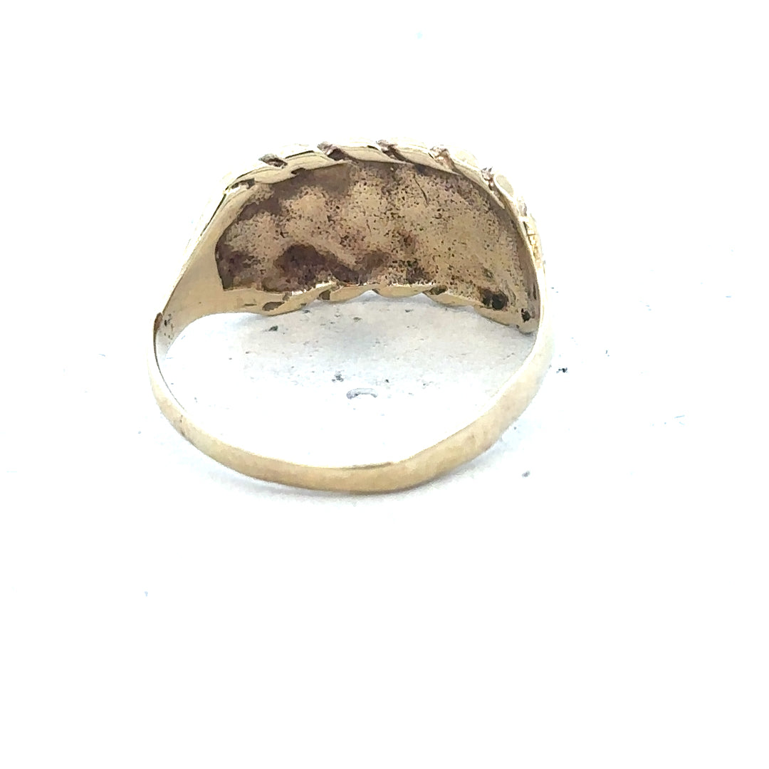 9ct yellow gold keeper ring size P1/2 (bb1889l)