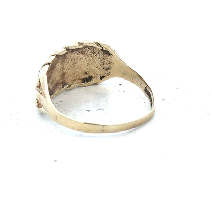 9ct yellow gold keeper ring size P1/2 (bb1889l)