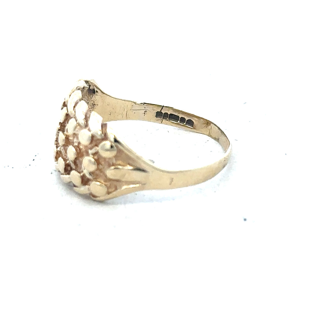 9ct yellow gold keeper ring size P1/2 (bb1889l)