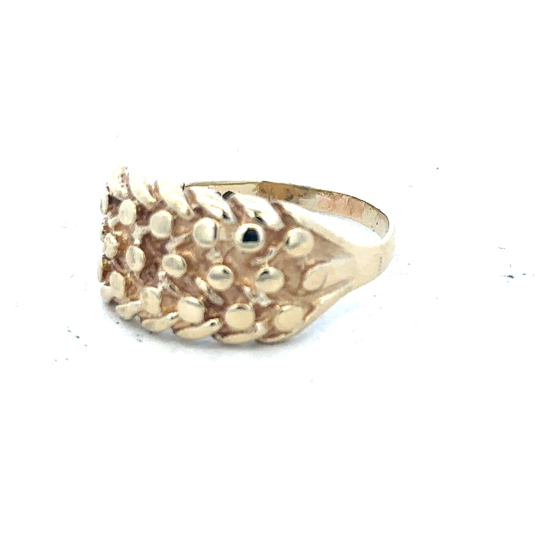 9ct yellow gold keeper ring size P1/2 (bb1889l)